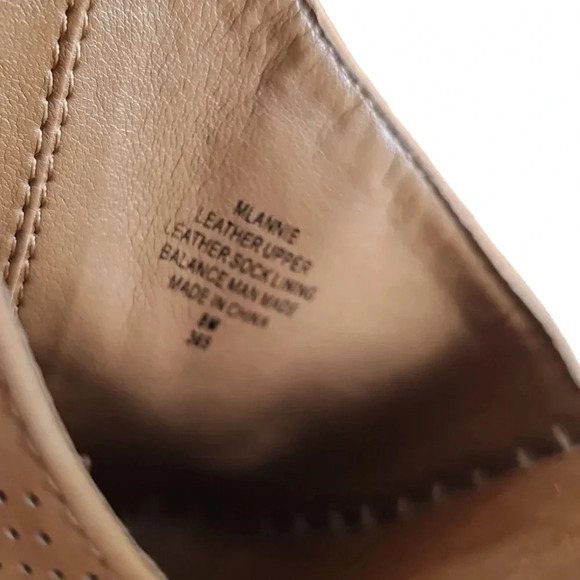 Marc Fisher Annie Perforated Espadrille Platform Wedge Sandals Brown Tan Size 8M - Picture 9 of 9